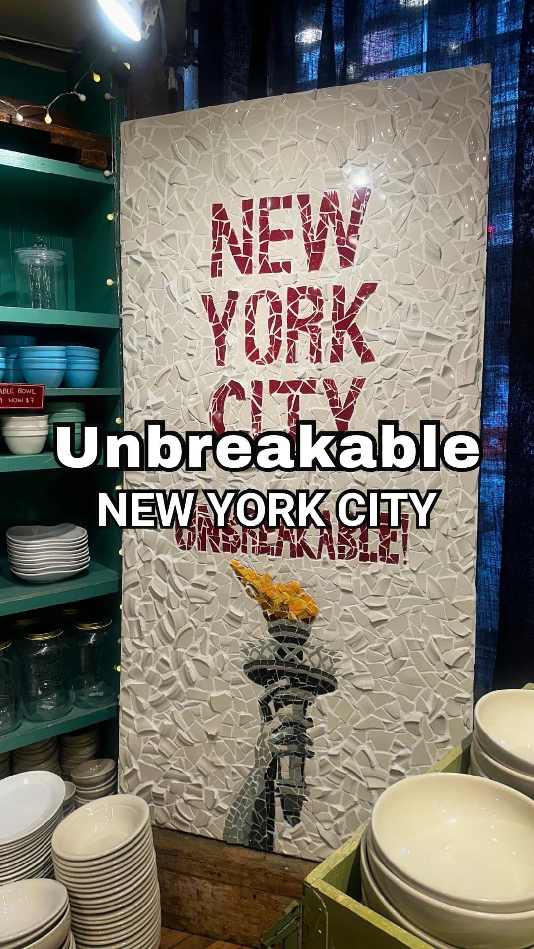 Unbreakable. Just like New York.Spotted this fabulous NYC sign at Fishs Eddy, and it feels like the perfect little love letter to the city. ❤️New York gets knocked around, reinvents itself, keeps moving, and somehow always comes back stronger. Tough, resilient, full of character… and definitely unbreakable.📍 Fishs Eddy | Flatiron✨ Follow @JustAskChristine for more fun and unexpected NYC finds!#fishseddy #newyorkcity #nyctours #nyctodo #nycshopping